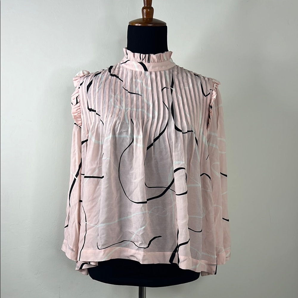 NENETTE TOUS LES JOURS Elegant Pink Ruffle Top 42